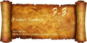 Fodor Zombor névjegykártya